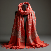 Brown Abstract Chiffon Wrap Scarf Brown Abstract Chiffon Wrap Scarf